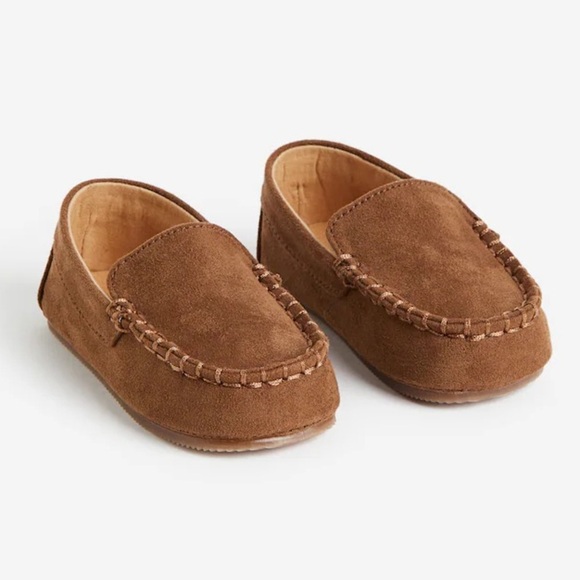 H&M kids loafers slip on shoes baby boy classic moccasin suede preppy slides - Picture 1 of 8